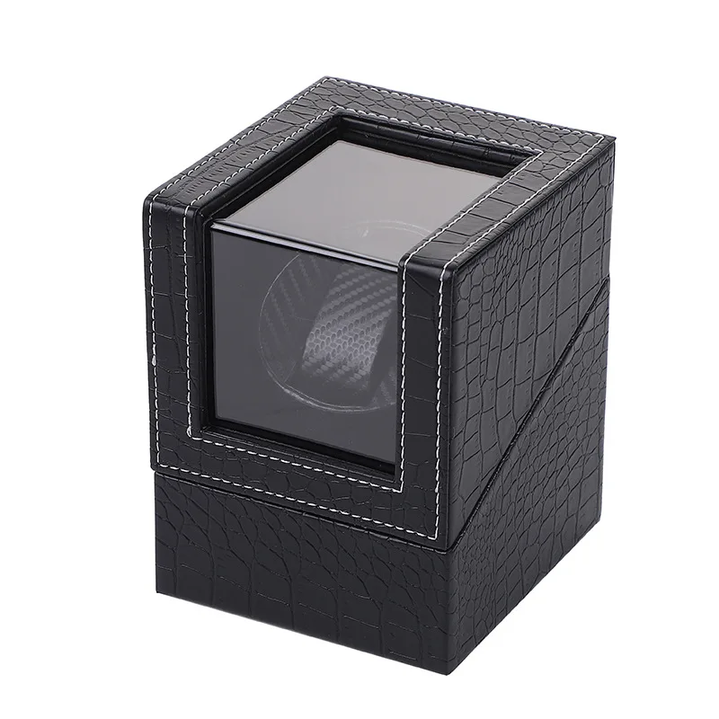PU Leather Watch Box DC And AA Battery Power Supply Rotating Display Box Watch Winder For Automatic Watch