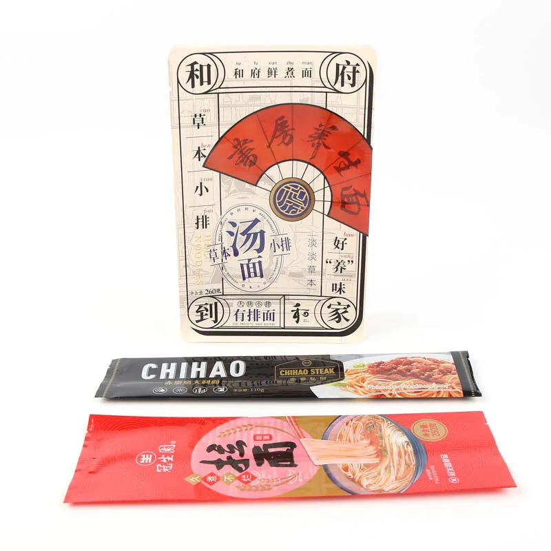 Factory Transparent Spaghetti Noodles Back Sealed Plastic Pouch Heat Seal Food Packaging Bags