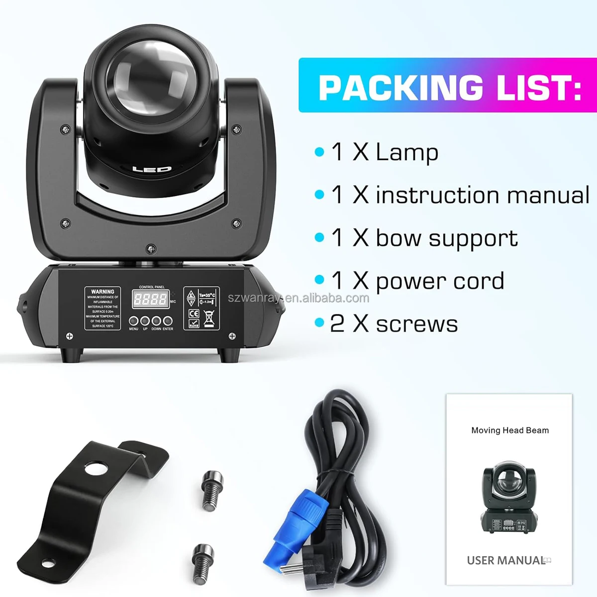 Hot Selling Mini Moving Head 100W Beam Spot Light with 8 Prism for Disco Party Club Bar DJ Show Stage Lighting