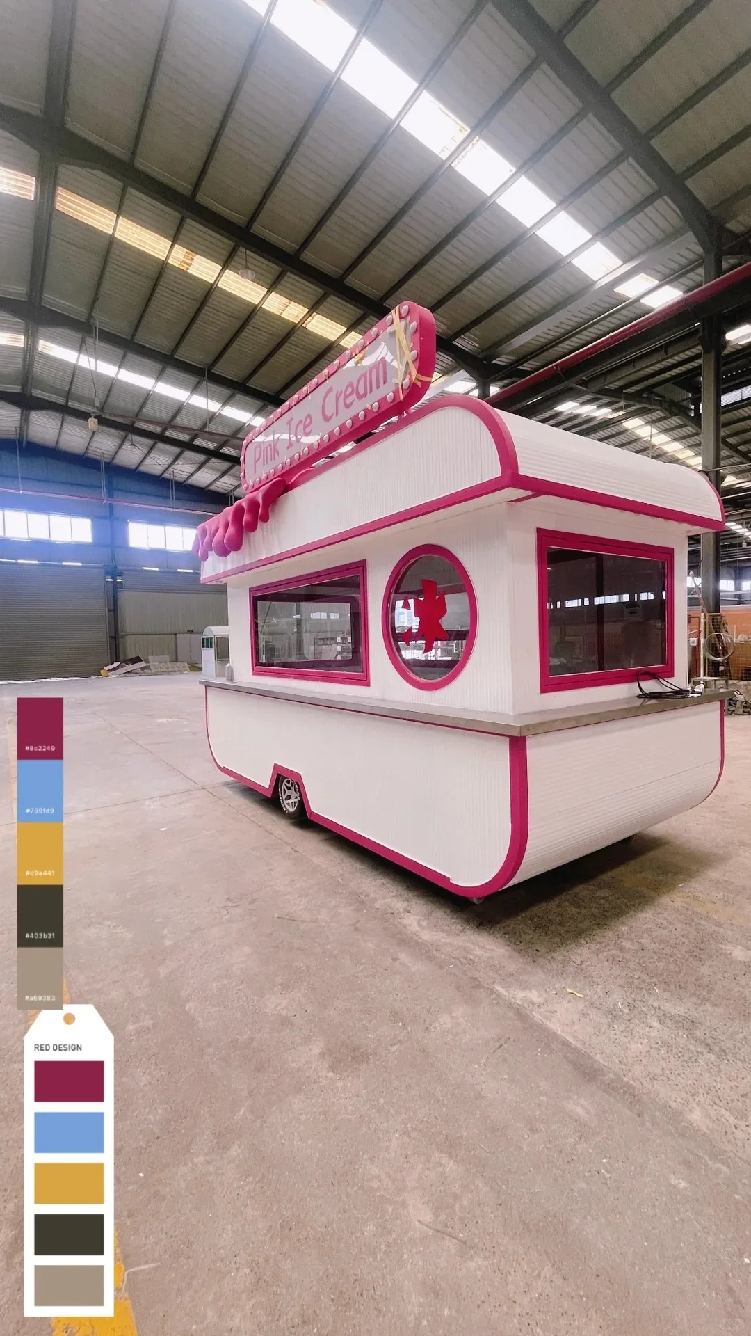 Mingtai Ice Cream Trailer, can be equipped with an ice cream machine and internal facilities, sold at a low price