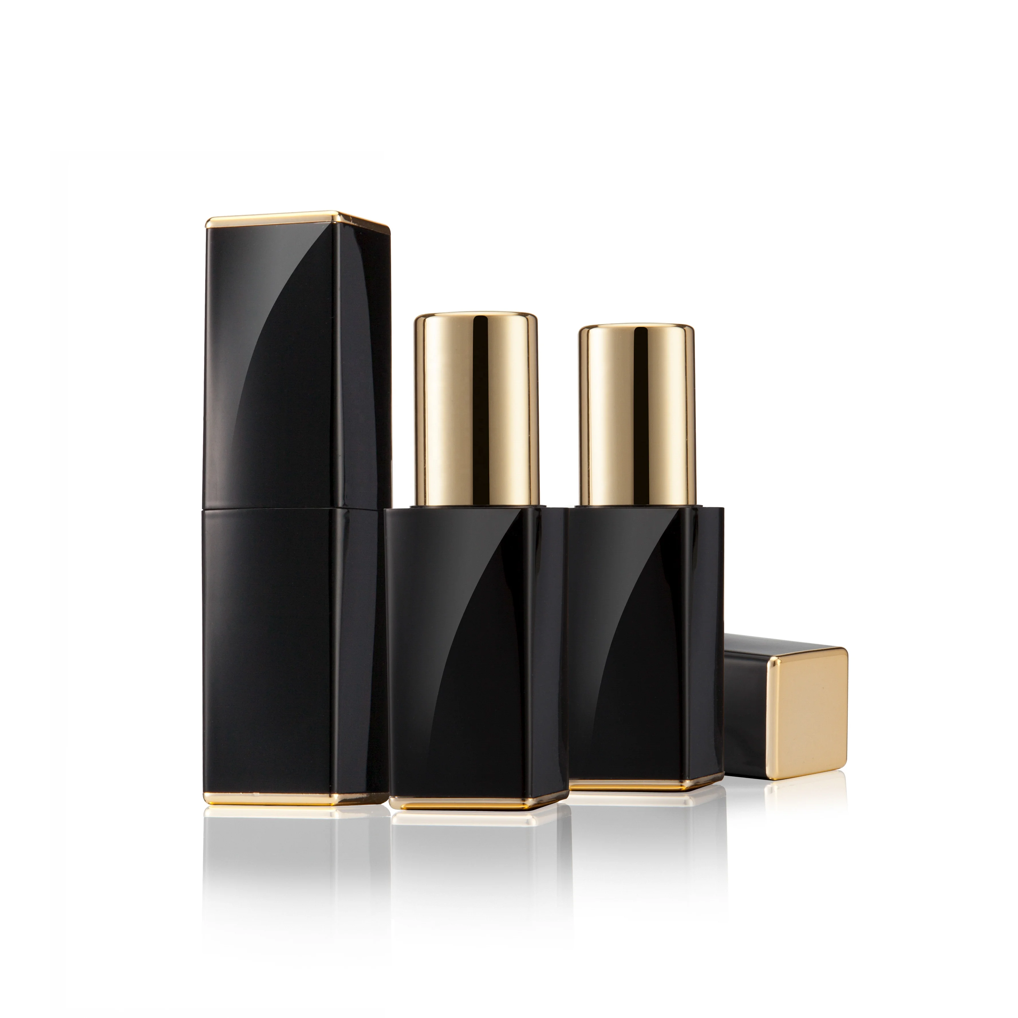 Factory wholesale beauty shell packaging frosted black lipstick empty tube DIY self-made plastic empty tube diameter 12.1