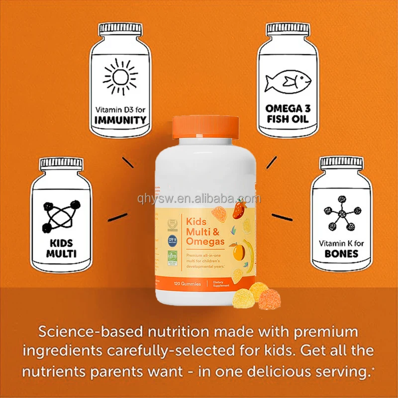 OEM ODM Private Label Kids Bear Vitamin gummies Sugar Free Kids Vitamins supplement Gummy  Multivitamin Gummies for Kids