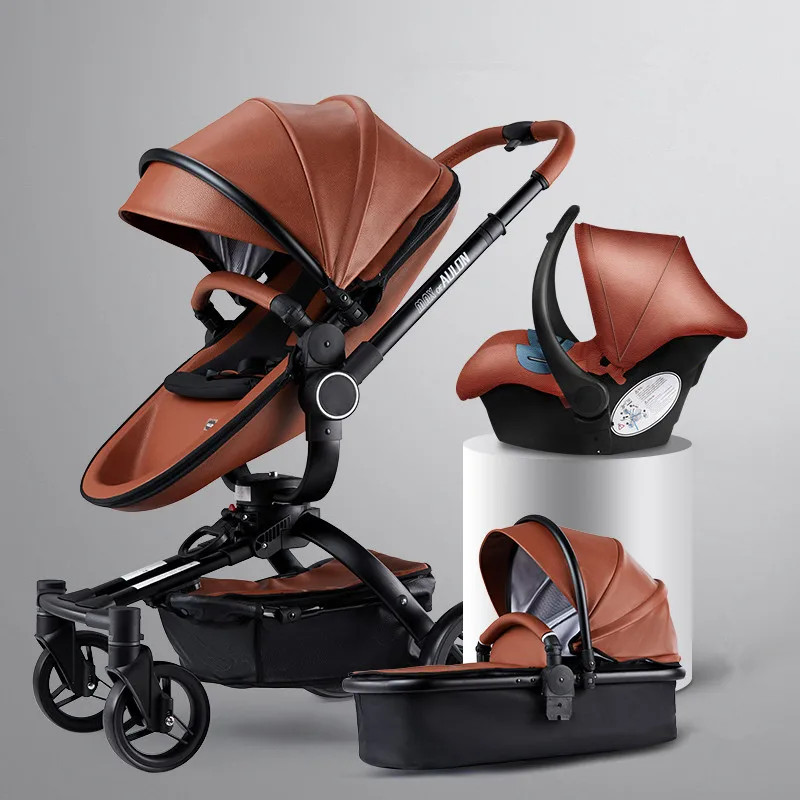 High Quality Aulon Luxury Baby Stroller 3 in 1 High land-scape Fashion Good Carriage European design Pram wheels