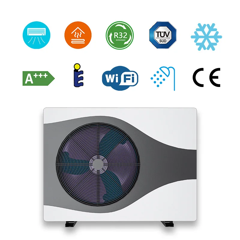 Monoblock 8Kw12kW R32 Air to Water Heat Pump ErP heat pumps A+++,EVI inverter heat pump with WIFI OEM factory