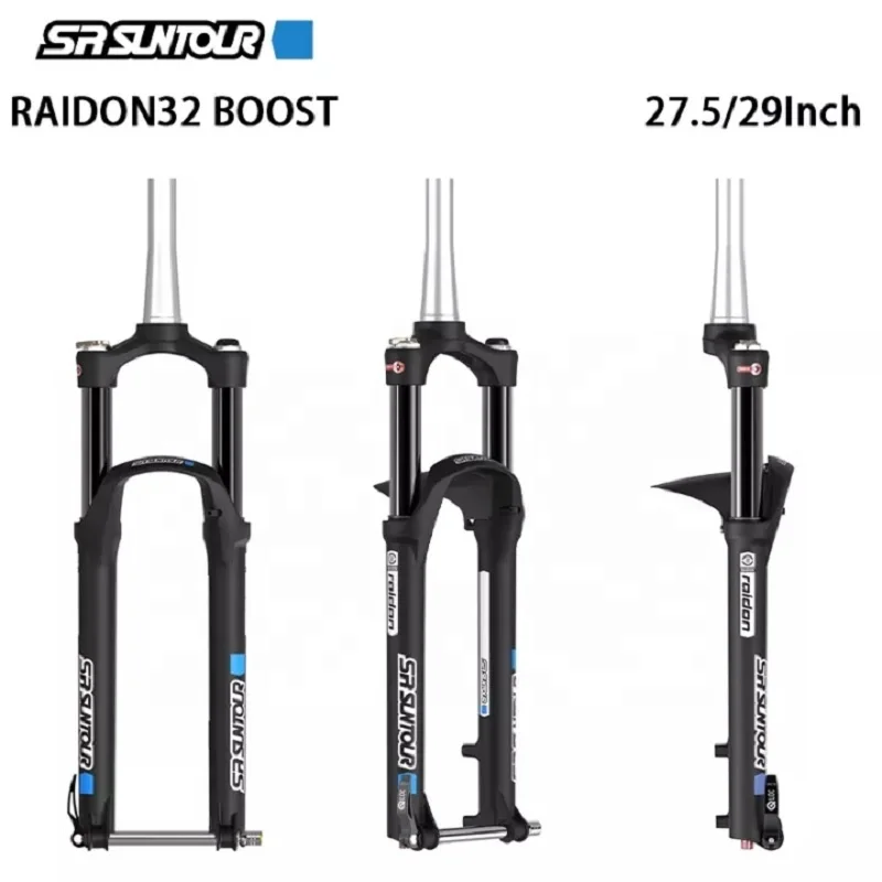 2021 hot models sr suntour RAIDON 27.5 29er BOOST 110x15mm barrel axle dh alloy mountain fat bike air suspension front fork
