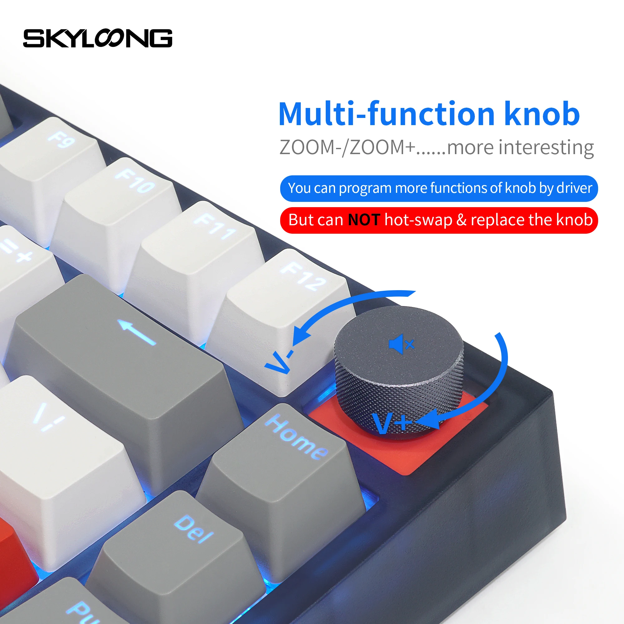 SKYLOONG 75% Gateron желтый оптический переключатель двойной выстрел PBT клавишные колпачки механическая клавиатура для оригинального производителя