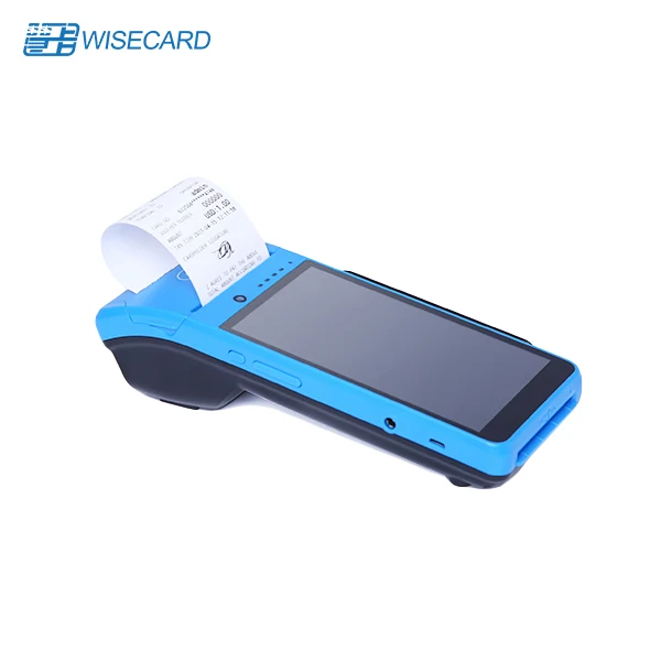Wisecard T90 4G Android 12 NFC Pos портативная система платежного аппарата мобильный кассовый аппарат терминал с термопринтером