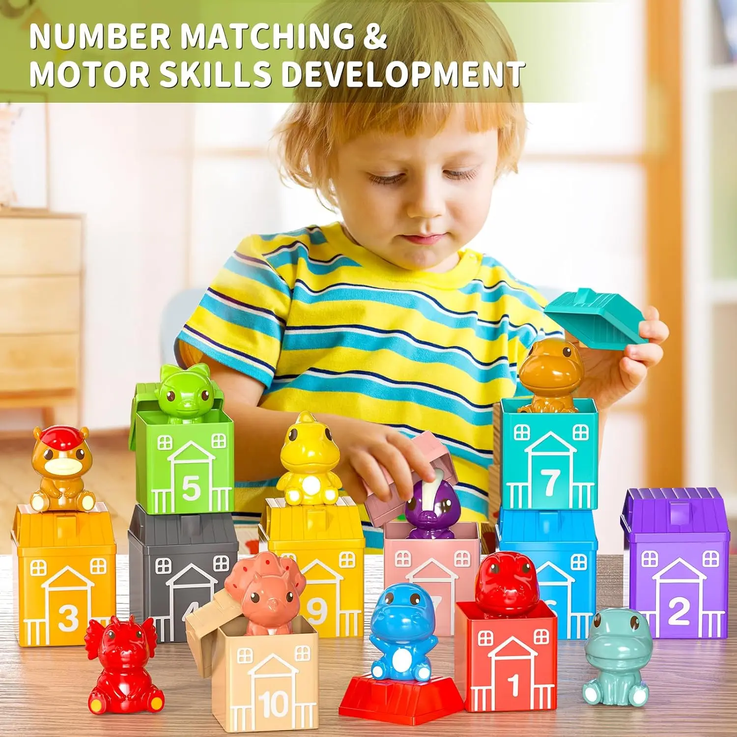 TEMI Educational Toys for Toddler Boys , Christmas Birthday Gifts for 1-3 Year Old Boy Girl, Learning Dinosaur Toy for Kids 2-4