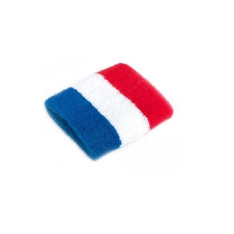 Custom terry cotton sport the Netherlands Holland France flag sweatband red white blue wristband wrist sweatband