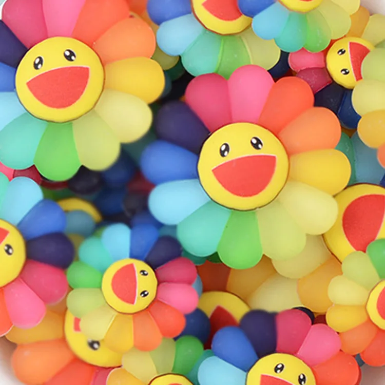  Новый 2019 резиновые цветные подсолнухи slime аксессуары DIY детские игрушки улыбка цветочным принтом в стиле «сделай сам