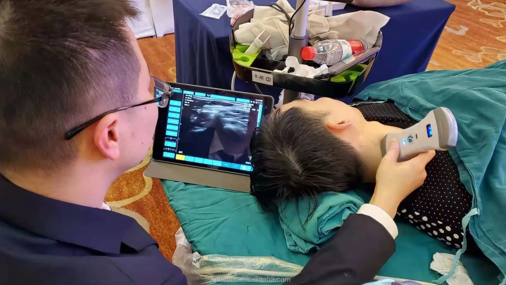 New Style 128 Elements Double Head Color Doppler Mini Wifi Handheld Wireless Ultrasound Probe medical ultrasound instruments