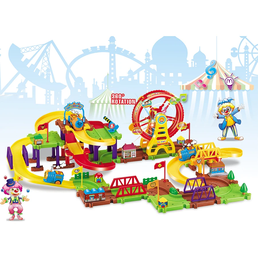 ferris wheel Electric train Toy Track toy assemble orbit assemble track for kids Educational children Puzzle Track Cars Toys