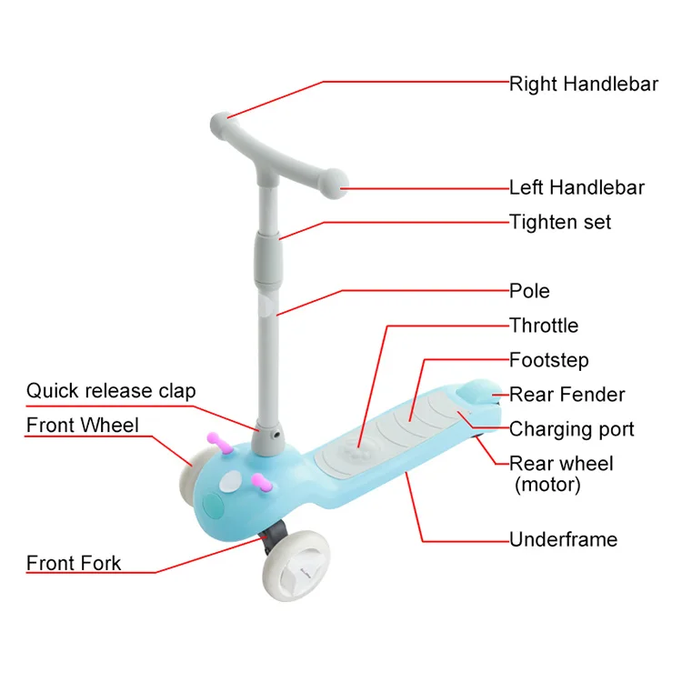 Child electric scooter for kids RTS Free shipping cheaper price mini electric scooter