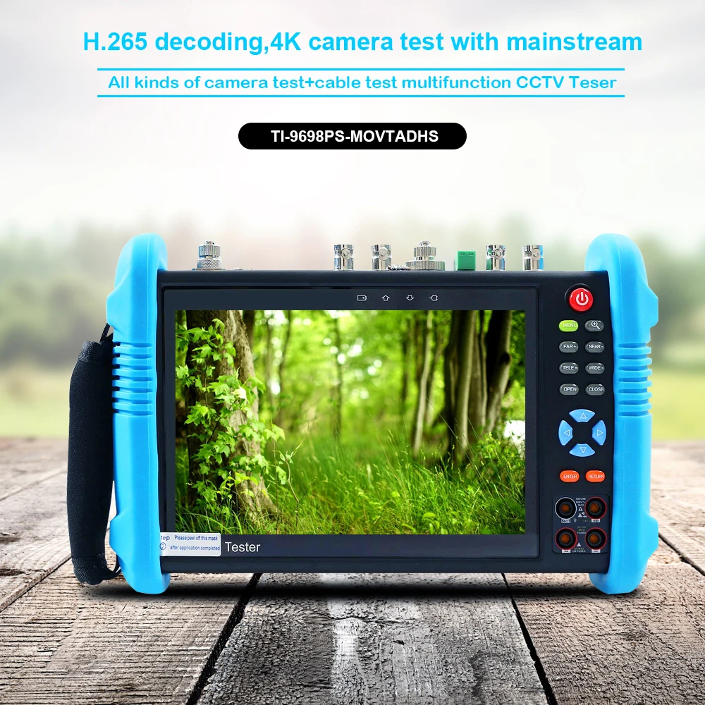 Тестер видеонаблюдения IPC, 7 дюймов, 4K, IP-камеры, мультиметр, оптический измеритель мощности, красный источник света
