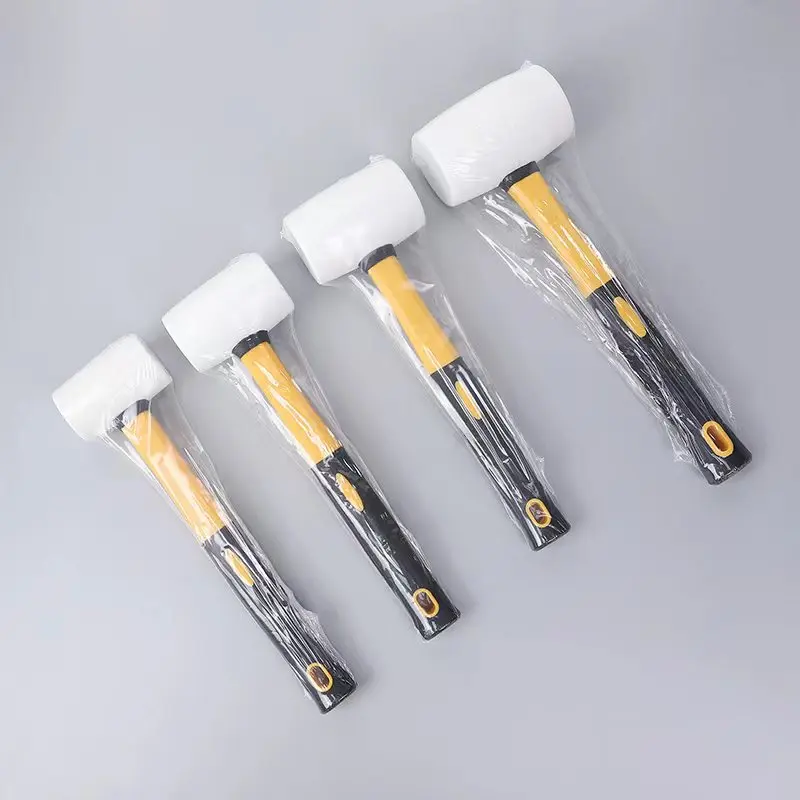 High quality Black white wooden handle soft rubber hammer for floor installation