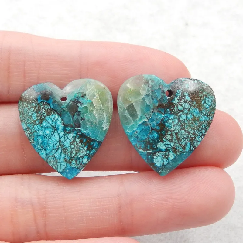 Heart Earrings Beads, Heart Shape Natural Gemstone Earrings, Loose Gemstone for Jewelry Making