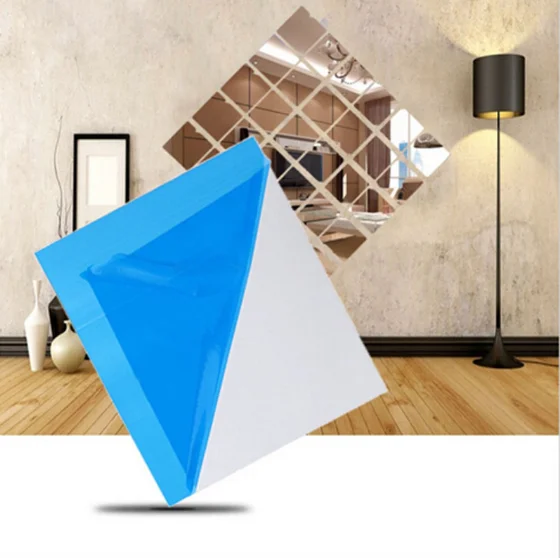 3D Acrylic Mirror Wall Decor Stickers DIY Art Self-Adhesive Decoration For Living Room