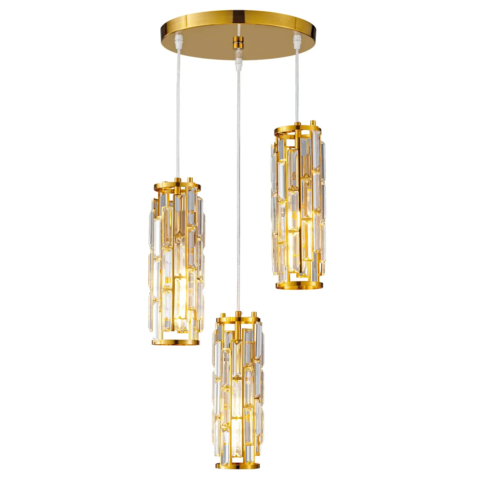 Mini Crystal Chandeliers Modern Adjustable Pendant Light Fixture for Kitchen Island Dinning Room Bedroom Pendant Light
