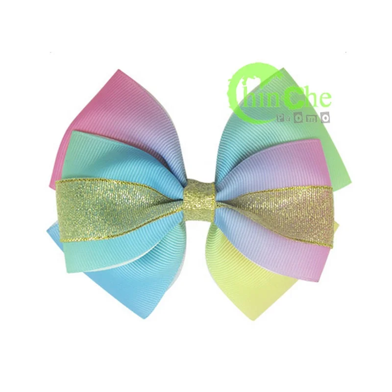 20mm 25mm 38mm 55mm 75mm Rainbow grosgraion ribbon bowtie ready to ship for hair bow ribbon