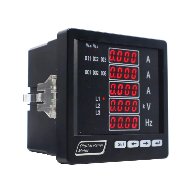 single-phase RS485 96 * 48 multifunctional electricity meter A V HZ KW KWH power meter multifunctional instrument