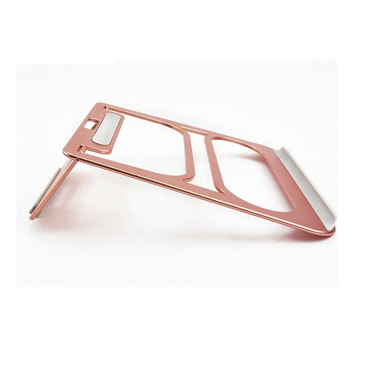 custom fashion anodized silver aluminum alloy notebook portable metal foldable laptop stand