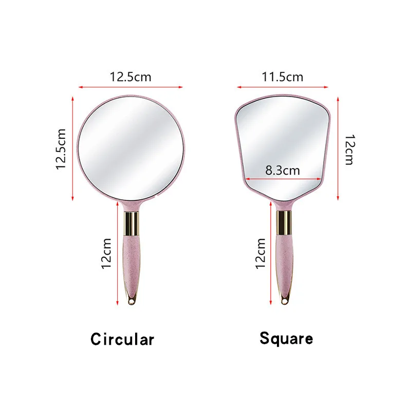 Wholesale creative solid color HD handle cosmetic mirror retro portable beauty handle mirror