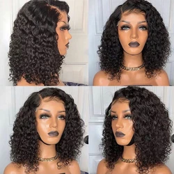 Yeswigs Cheap Peruvian Bob Wigs Human Hair Lace Front Deep Wave HD Lace Frontal Wig Kinky Curly Short Bob Wigs For Black Women