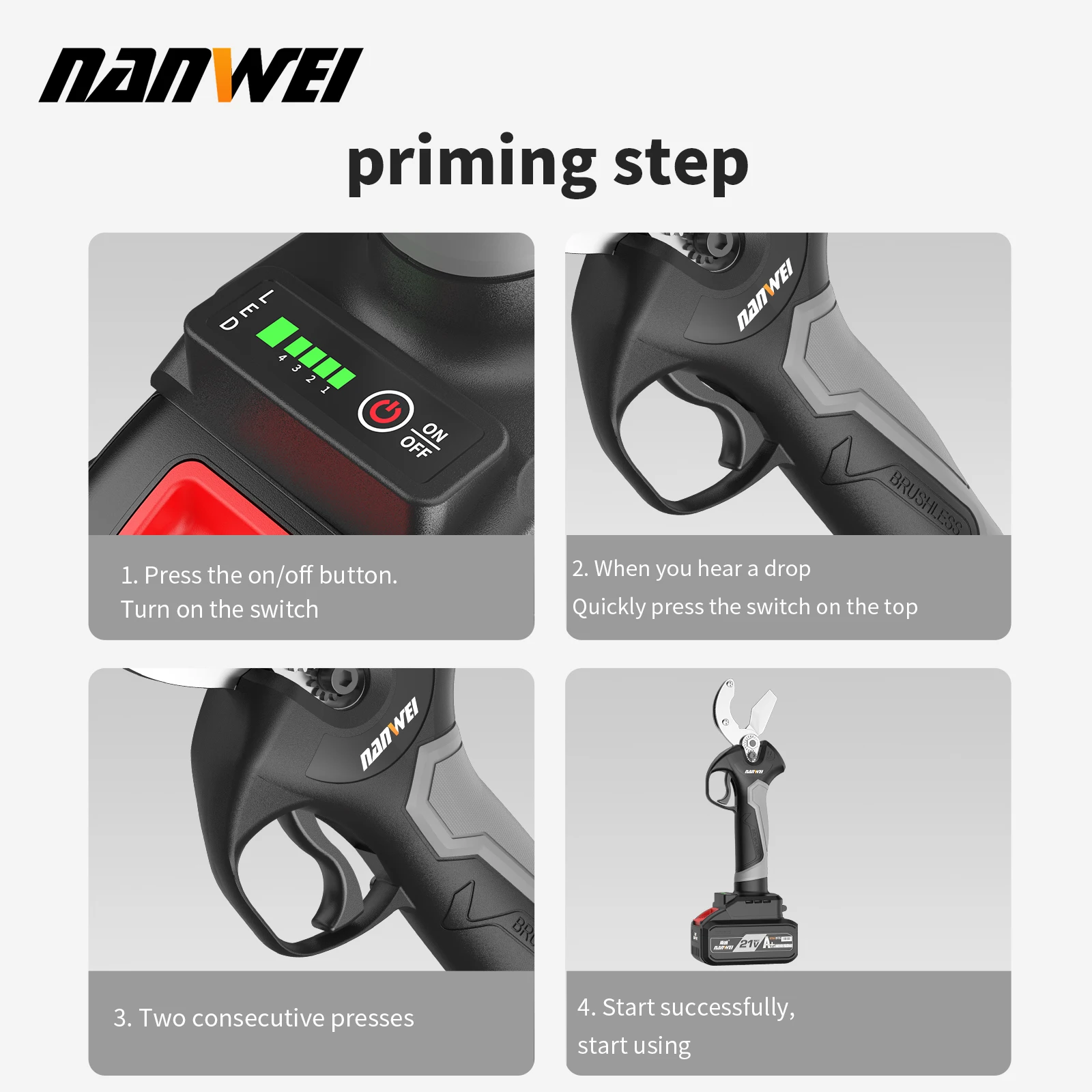 NANWEI Cordless Brushless Scissors 32mm water pipe Cutting hose cutter water line pipe shear power tools handheld plastic tube