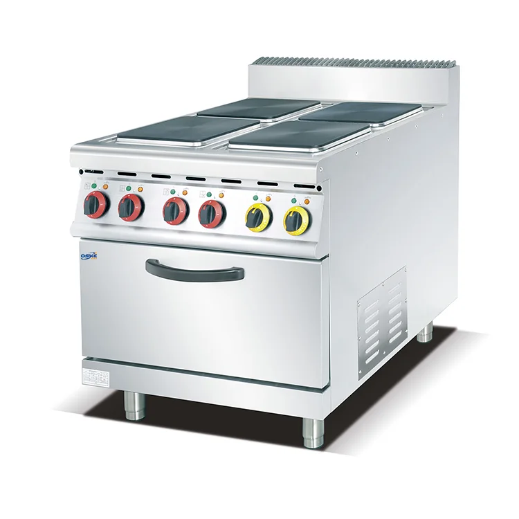 Commercial Hotel Restaurant Kitchen Appliances Freestanding 6 Burners Stove Grill Electric Hot Plate Cooker with Cabinet