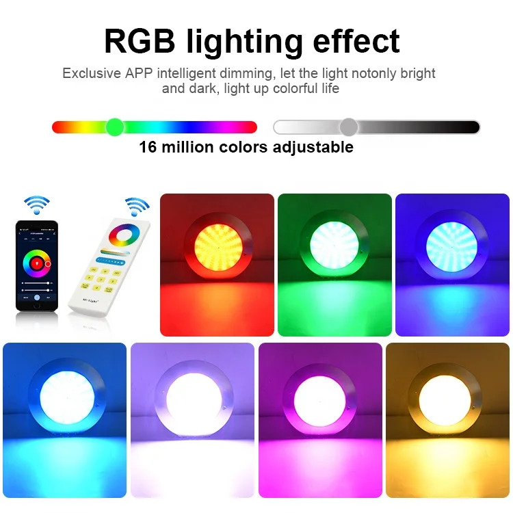 High Quality ABS Underwater Ultra-thin Led Swimming Pool Lights Dc 12V Pool Light Rgb External Controller