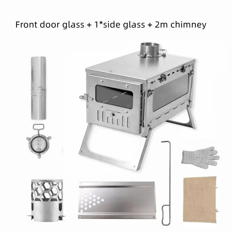 stainless steel most popular Camping Hiking Stove Wood Burning Stove Quick Assembly Backpacking Folding Tent Stove