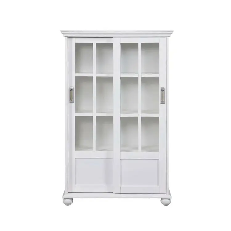 White Useful Family Office Multifunctional Wood Book Shelf Bookcases on the Ground