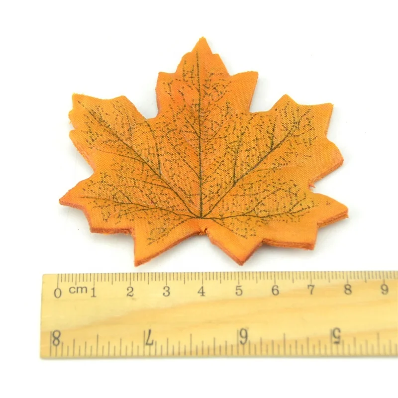 50pcs Thanksgiving 8cm Artificial Maple Leaf  For Halloween Tree Decoration Wall Home Garland Vase Wedding DIY Dried Plants