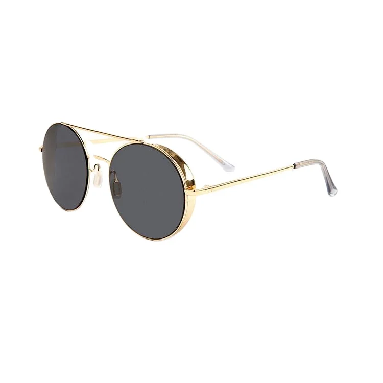 Wholesale latest fashion high quality large luxury metal round sun glasses sunglasses