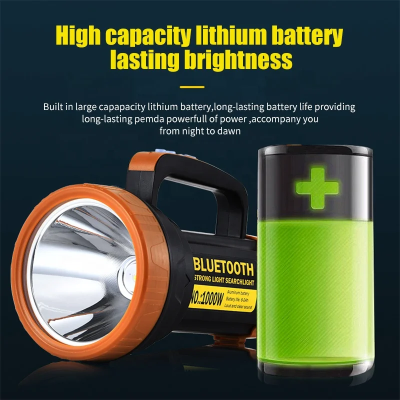 Household high power long endurance flashlight ultra bright patrol hand lamp multi-function LED waterproof searchlight