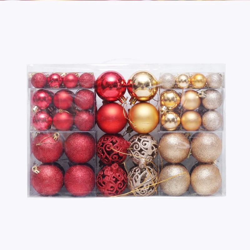 Christmas ball decorative 100/pcs golden red painted christmas tree decoration ball