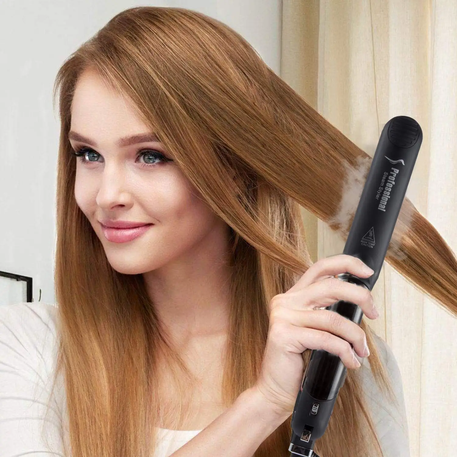 Steam Straightener for Hair Professional Steam Flat Iron Salon Ceramic Tourmaline Vapor Steam Ionic Straightening Iron 2 in 1