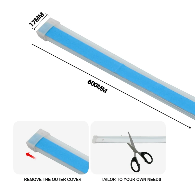 Waterproof flexible drl in auto lighting 60cm led daytime running light blue body led drl strip light