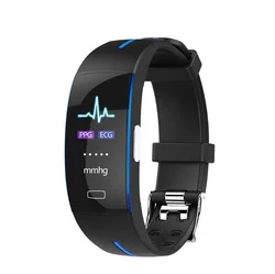 Medical Grade PPG ECG Fitness Tracker with Colorful Display Blood Pressure Monitor Smart Wristband P3S