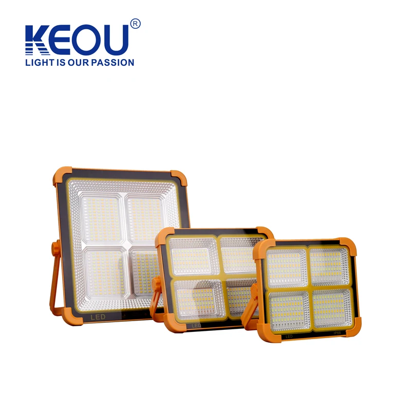 KEOU Rechargeable IP65 60W 100W 200W Portable Charger Flood Light
