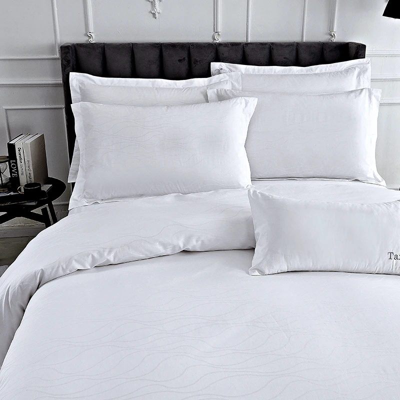 Оптовая продажа Роскошная 5-звездочная гостиничная льняная 100% хлопковая простыня с одеялом