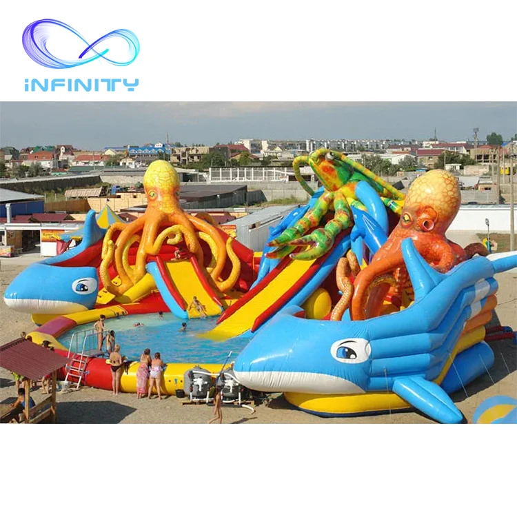 Hot selling Amusement inflatable park summer swimming pool water park outdoor inflatable water park for adults