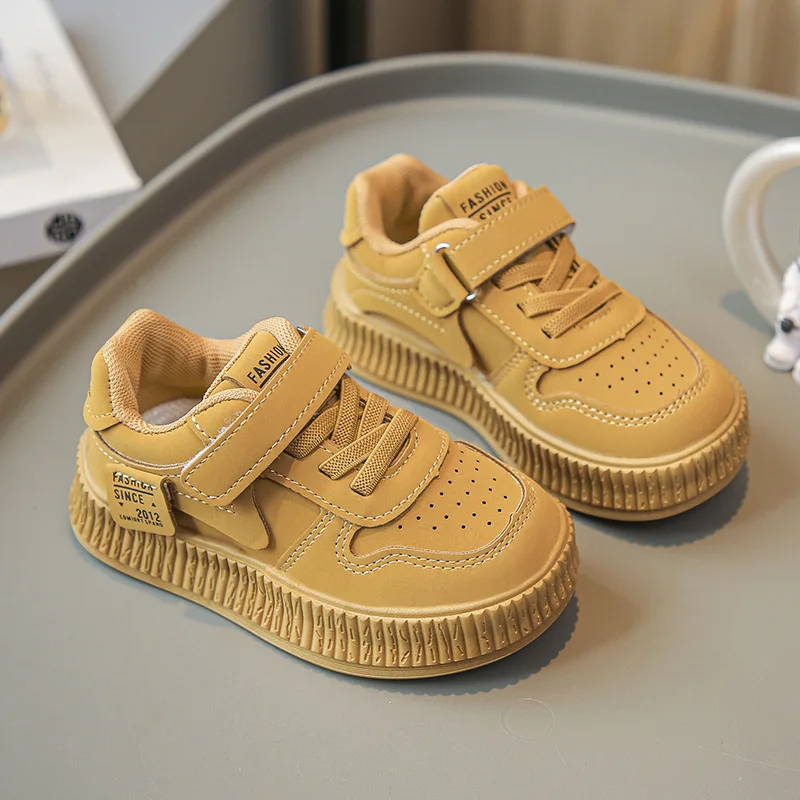 Spring Baby Sports Sneakers Breathable Leather Basketball Running Lightweight Non-Slip Outdoor Walking Athletic Shoe