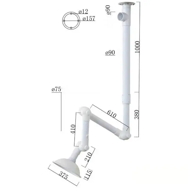 
Factory Directly Wholesale Laboratory Air Suction Arm Fume Extractor Arms 