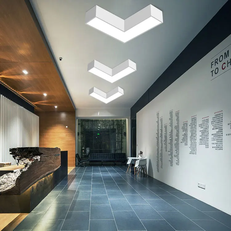 Highlight 6000K Wrought Iron V-Shape Pendant Light LED 40cm 50cm Linear Arrow Ceiling Light