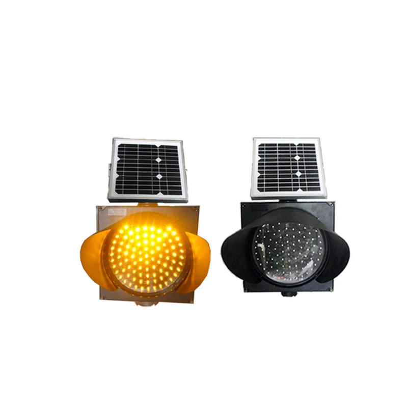 
12 Volt LED emergency traffic signal light solar yellow flash blinker 