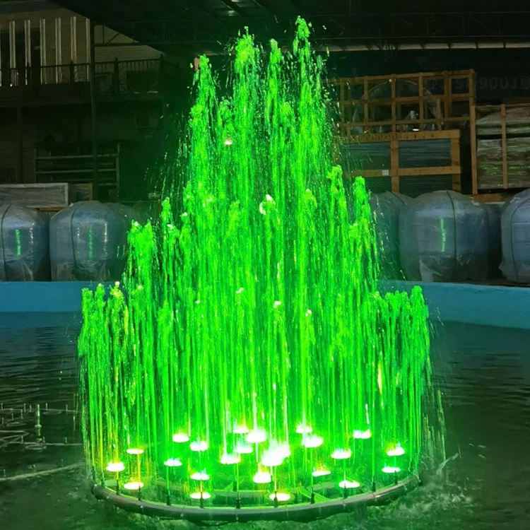 Outdoor Round Small Musical Dancing Floating Portable Decor Water Fountain