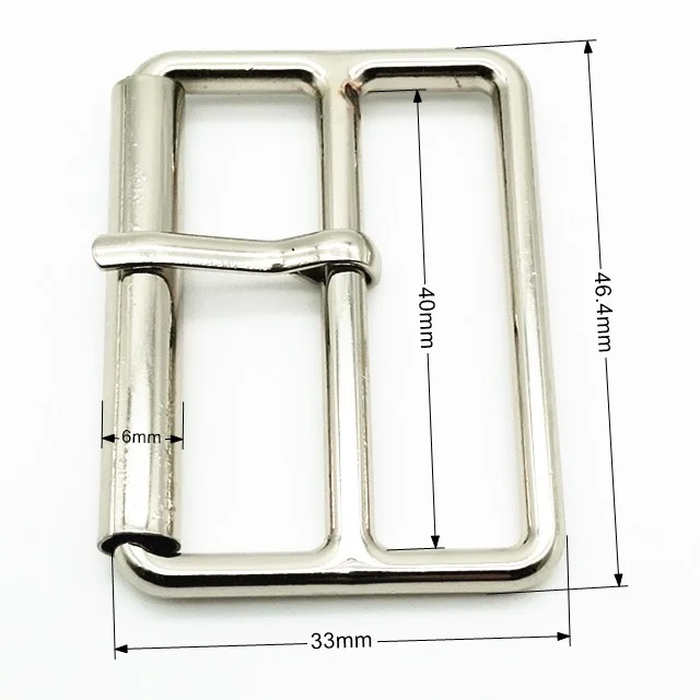 Metal alloy buckle with pin, metal pin buckle with roller bar