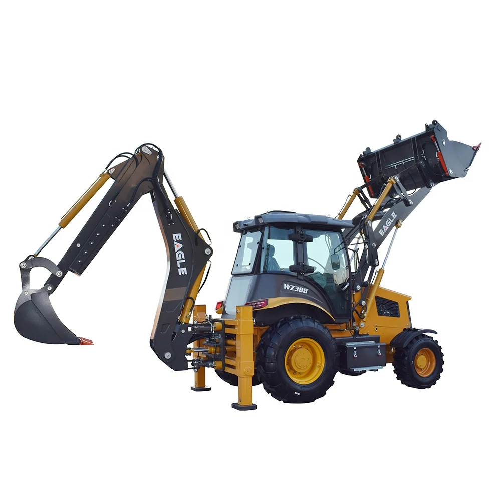 WZ388 Articulated Small Mini Tractor Backhoe Loader 4x4 Mini Backhoe Loader With Ac