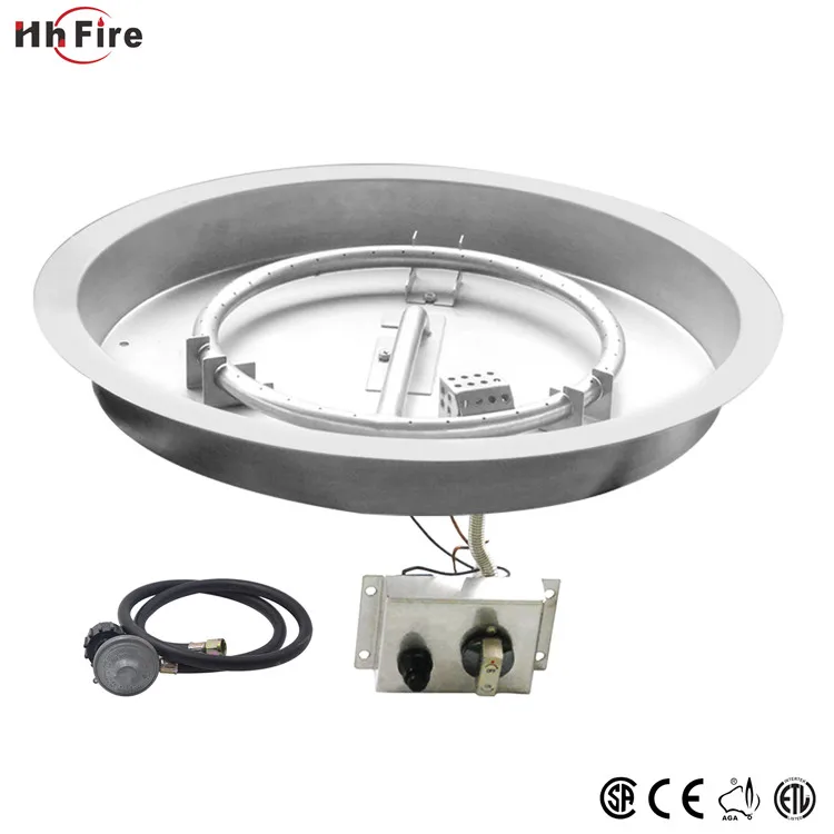 Outdoor Stainless Steel Gas Fire Pit Ring Burner And Pan Kit